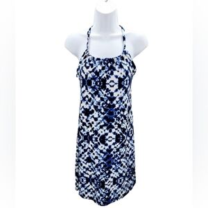 COCO + CARMEN Blue and White Halter Dress